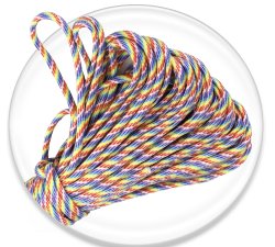Multicolored round paracord shoelaces