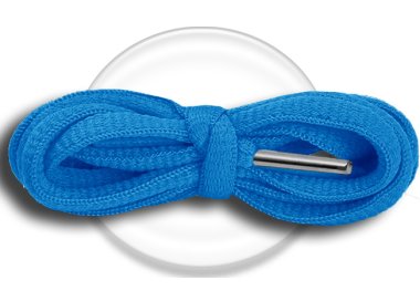 1 pair x azure blue round shoelaces