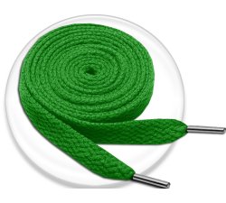 Glass green flat shoelaces 