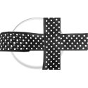 Black dotted organza ribbon shoelaces