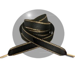 Black gold trims shoelaces
