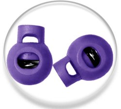 Purple ball shoelaces stoppers