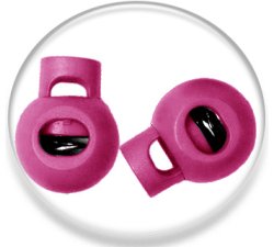 Fuchsia pink ball shoelaces stoppers