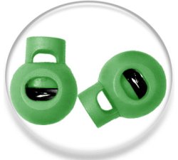 Green ball shoelaces stoppers