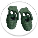 Khaki army green grenade shoelaces stoppers