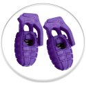 Purple grenade shoelaces stoppers