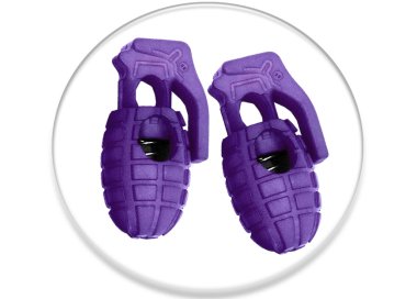 1 pair x purple grenade shoelaces stoppers