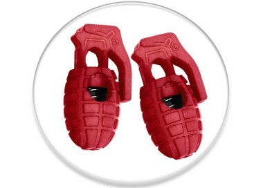 1 pair x red grenade shoelaces stoppers