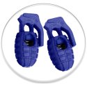 Navy blue grenade shoelaces stoppers