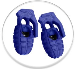 1 pair x navy blue grenade shoelaces stoppers