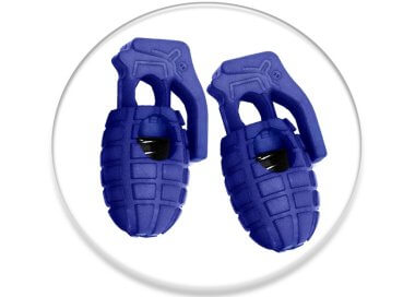 1 pair x navy blue grenade shoelaces stoppers