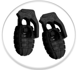 1 pair x black grenade shoelaces stoppers