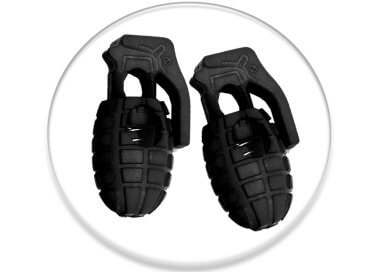 1 pair x black grenade shoelaces stoppers