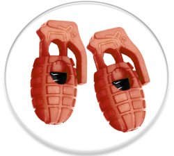 1 pair x orange grenade shoelaces stoppers