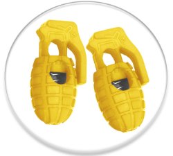 Yellow grenade shoelaces stoppers