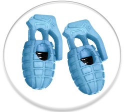 1 pair x lagoon blue grenade shoelaces stoppers