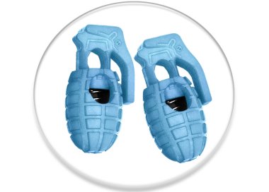 1 pair x lagoon blue grenade shoelaces stoppers