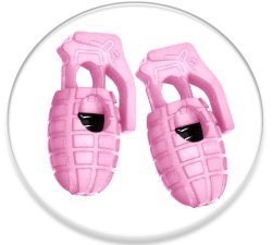 Light pink grenade shoelaces stoppers