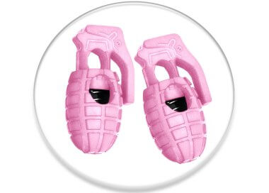 1 pair x light pink grenade shoelaces stoppers
