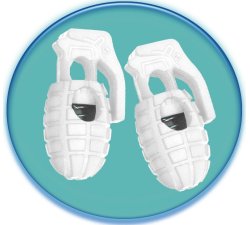 White grenade shoelaces stoppers
