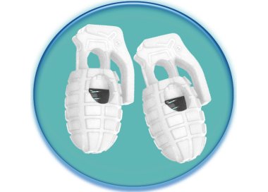 1 pair x white grenade shoelaces stoppers