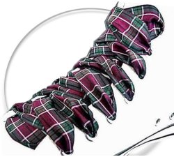1 pair x burgundy plaid / scottish shoelaces : 2 widths