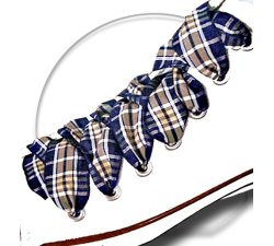 1 pair x blue plaid / scottish wide shoelaces