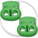 Green flat shoelaces stoppers