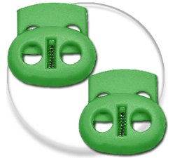 Green flat shoelaces stoppers