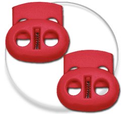 Red flat shoelaces stoppers
