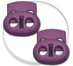 Purple flat shoelaces stoppers