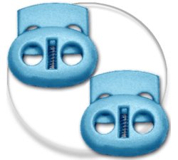 Lagoon blue flat shoelaces stoppers