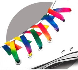 Rainbow tie and dye shoelaces