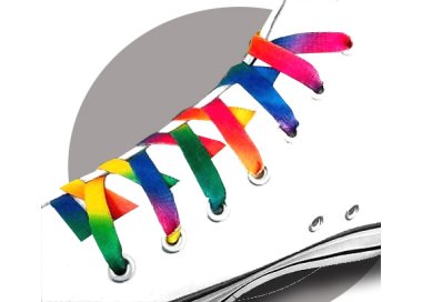 1 pair x multicolored tie & dye shoelaces
