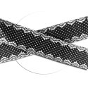 Black satin dots & lace shoelaces 