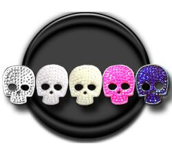 Glitter skull shoelaces decorations : 5 colors