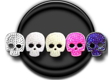 1 pair x glitter skull shoelaces decorations : 5 colors