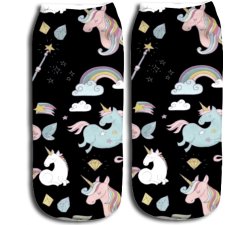 1 pair x black unicorn socks