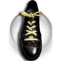 Golden yellow glitter lurex flat shoelaces
