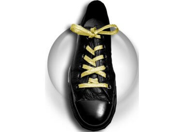 1 pair x yellow gold glitter flat shoelaces