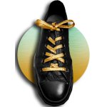 1 pair x gold glitter mustard shoelaces