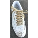 Champagne yellow glitter flat shoelaces