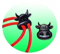 1 pair x black cow shoelaces stoppers