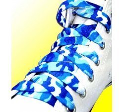Camouflage blue shoelaces
