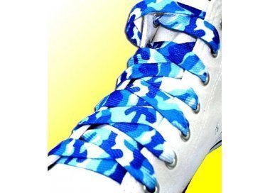 1 pair x blue camo shoelaces