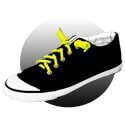 Neon yellow no-tie elastic spring shoelaces