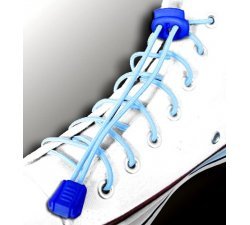 Light blue elastic shoelaces + stoppers + rope ends
