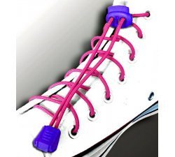 Fuchsia pink self-locking elastic laces