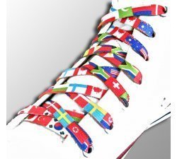 shoelaces with flags of the world