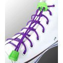 Purple elastic shoelaces + stoppers + rope ends